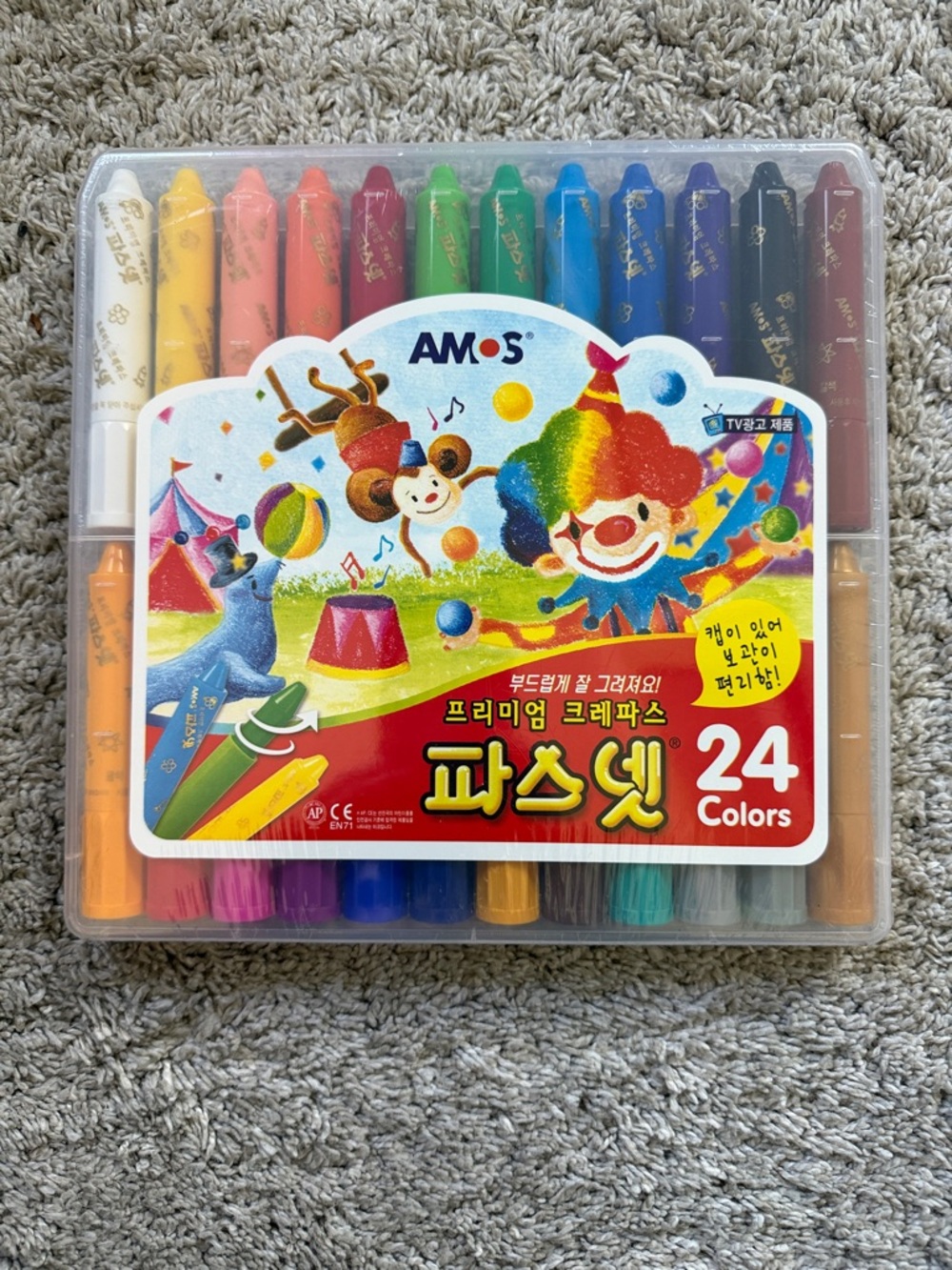 AMOS 24-Color Paset Crayon Set — Rainbow Colors